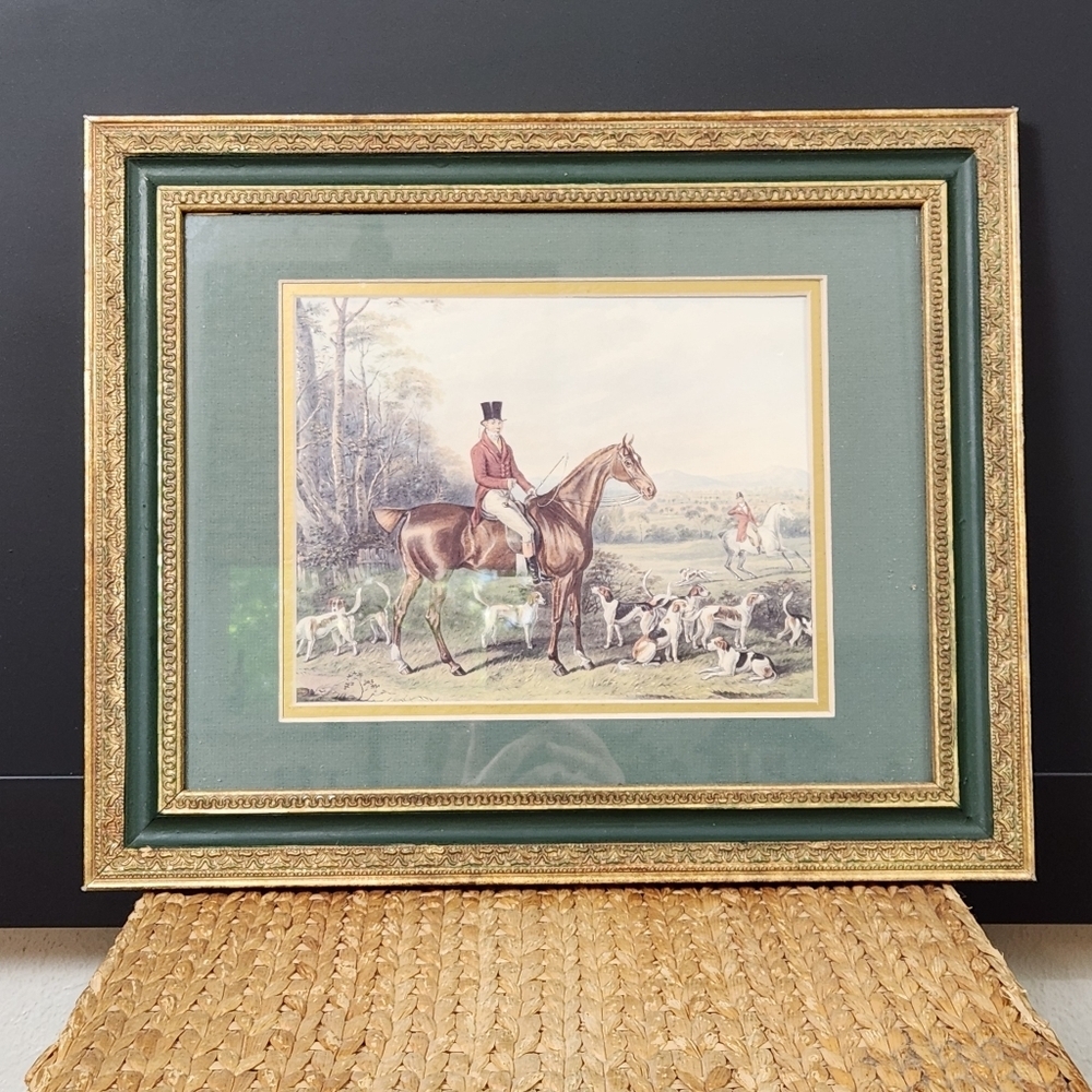 Gathering of Dogs 1991 Arthur A. Kaplan Co. Inc  N.Y.C. Litho in USA Framed Art